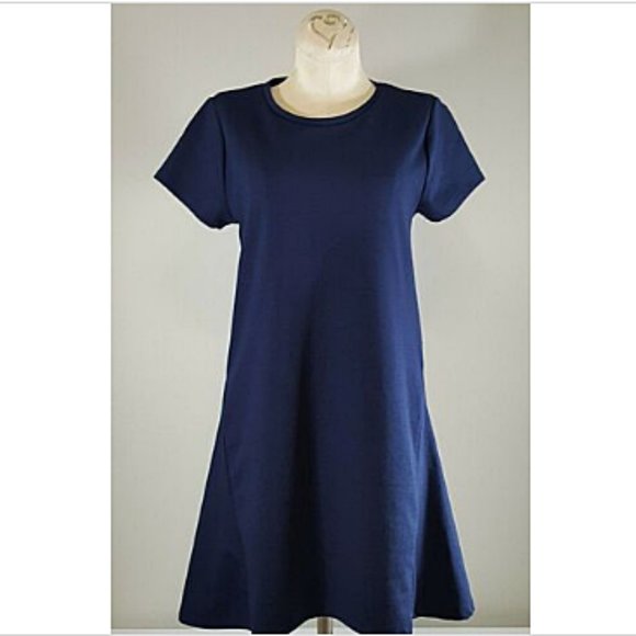 ZARA Trafaluc Blue Skater Dress Size M/Medium Womens Fall Winter Collection Mini - Picture 7 of 9